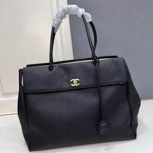 Chanel 2026 Maxi Shopping Bag 42cm Black Cowhide leather