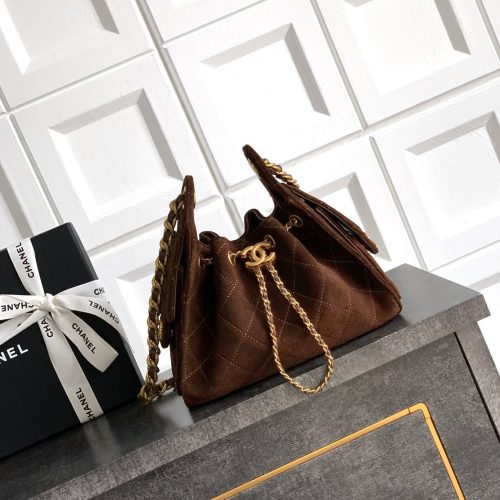 Image_20260323230641_2144_49 CHANEL 25S HOBO BAG 22 CM IN DARK BROWN SUEDE WITH GOLD HARDWARE