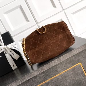 Image_20260323230646_2148_49 CHANEL 25S HOBO BAG 22 CM IN DARK BROWN SUEDE WITH GOLD HARDWARE