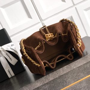 Image_20260323230655_2152_49 CHANEL 25S HOBO BAG 22 CM IN DARK BROWN SUEDE WITH GOLD HARDWARE