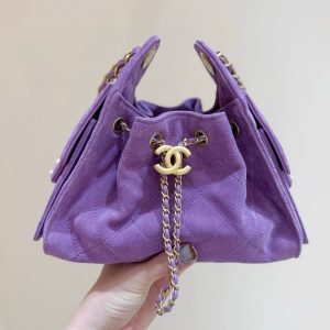 Image_20260324225621_2289_49 CHANEL 25S HOBO BAG 22 CM PURPLE SUEDE WITH GOLD HARDWARE