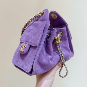 Image_20260324225624_2291_49 CHANEL 25S HOBO BAG 22 CM PURPLE SUEDE WITH GOLD HARDWARE