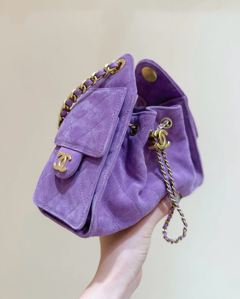 Image_20260324225624_2291_49 CHANEL 25S HOBO BAG 22 CM PURPLE SUEDE WITH GOLD HARDWARE