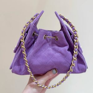 Image_20260324225625_2292_49 CHANEL 25S HOBO BAG 22 CM PURPLE SUEDE WITH GOLD HARDWARE
