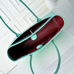 CC 2026 Small Shopping Bag 39cm Light Blue Crocodile Embossed Calfskin