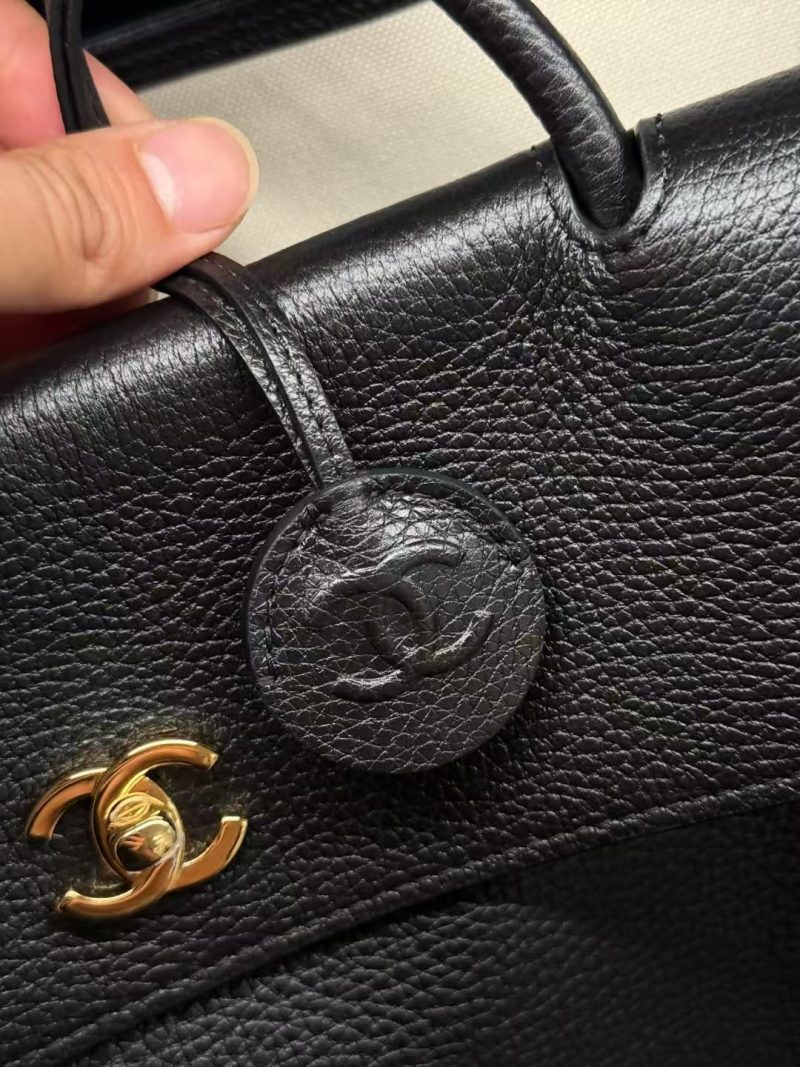 CC 2026 Large Shopping Bag 42cm Black Grain Calfskin