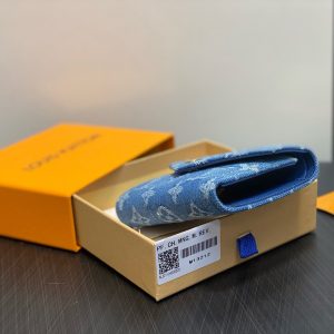 LV Victorine Monogram Wallet Denim Blue Cotton Cowhide