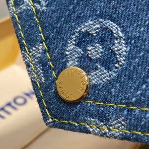 LV Victorine Monogram Wallet Denim Blue Cotton Cowhide