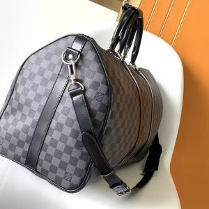 a3a3c979f7b19097fedc903880b0c264 KEEPALL BANDOULIÈRE 45 IN BLACK DAMIER GRAPHITE CANVAS