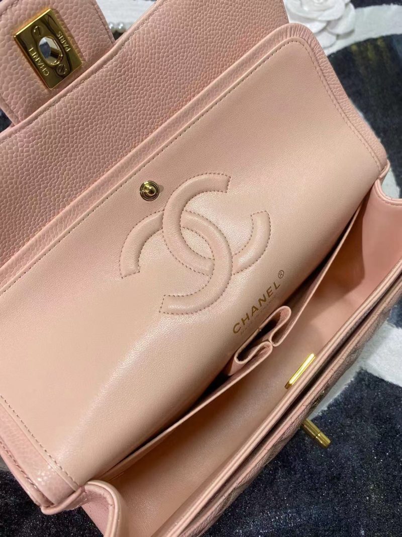 a553914b74a2806e6e31b4082bca5cbf CC classic flap bag 23 pink beige caviar lamskin