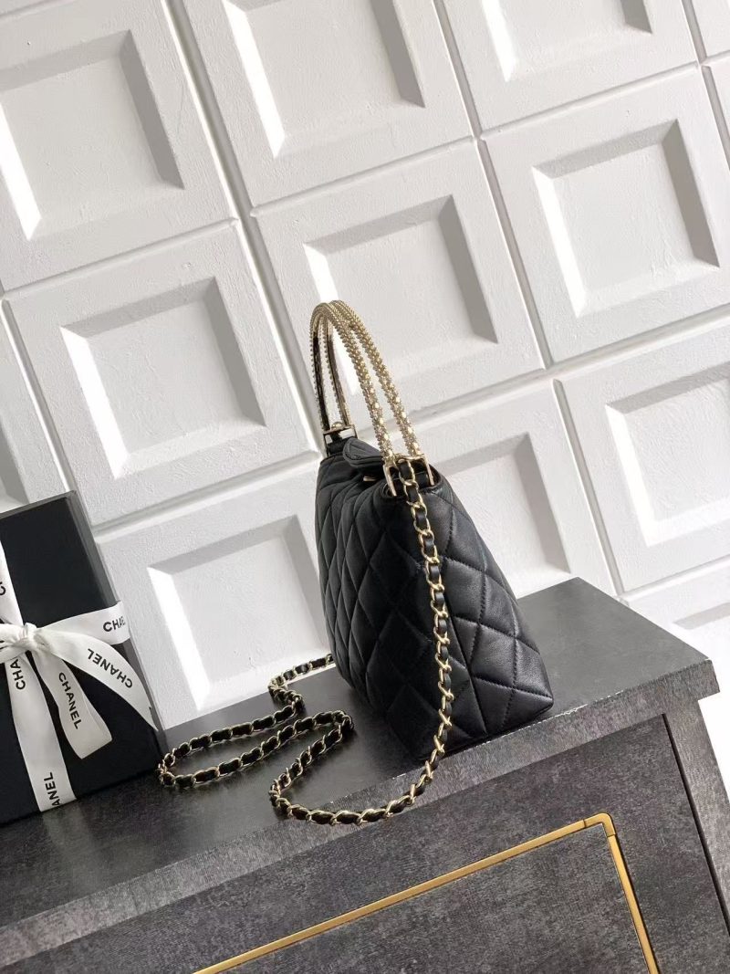 CC 25 Hobo Mini Handle Bag Black Caviar
