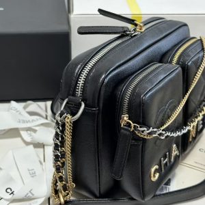 CC 22C Early Spring Crossbody Bags Black Lambskin