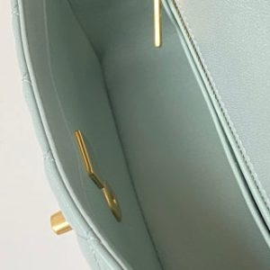 CC 25 classic flap bag 20 mini gold ball soft pastel green calfskin