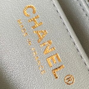 CC 25 classic flap bag 20 mini gold ball soft pastel green calfskin