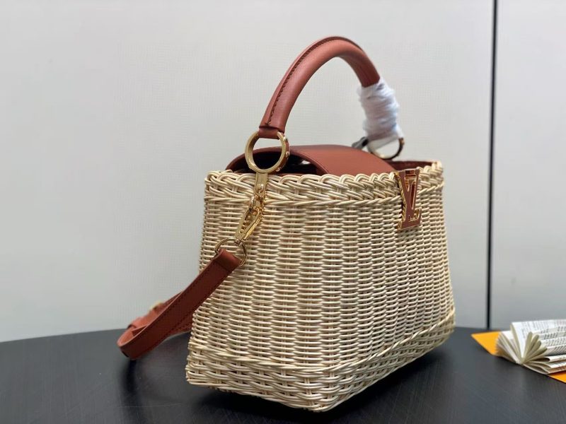 LV Capucines BB Top Handle Tan Cowhide & Rattan HW