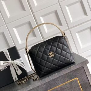 CC 25 Hobo Mini Handle Bag Black Caviar