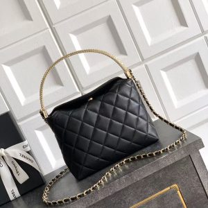 CC 25 Hobo Mini Handle Bag Black Caviar