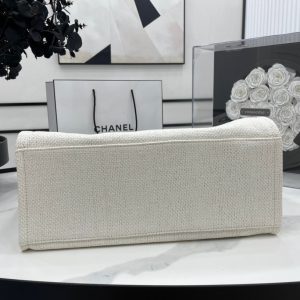 CC Deauville Tweed Bag Black Leather Silver Hardware 16