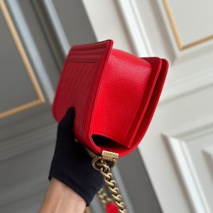 boy medium 25 red quilted caviar antique ghw