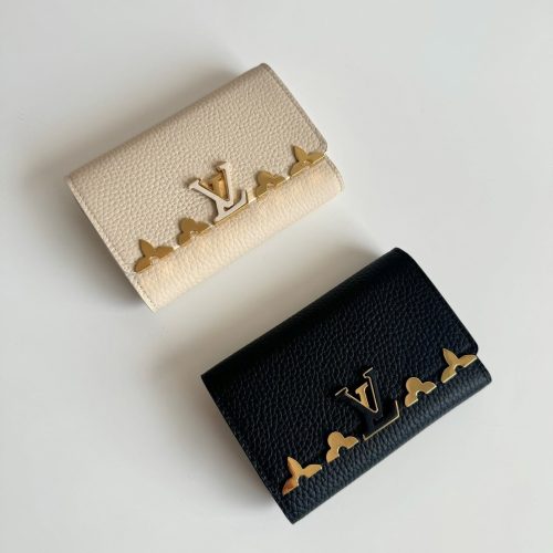 LV Capucines Compact Wallet Taurillon & Cowhile GHW