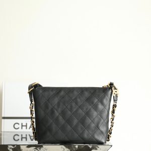 Chanel 25s Hobo Backpack Small Black Calfskin 340195