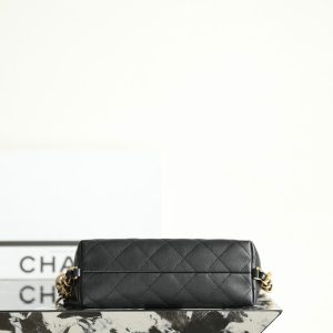 Chanel 25s Hobo Backpack Small Black Calfskin 340195