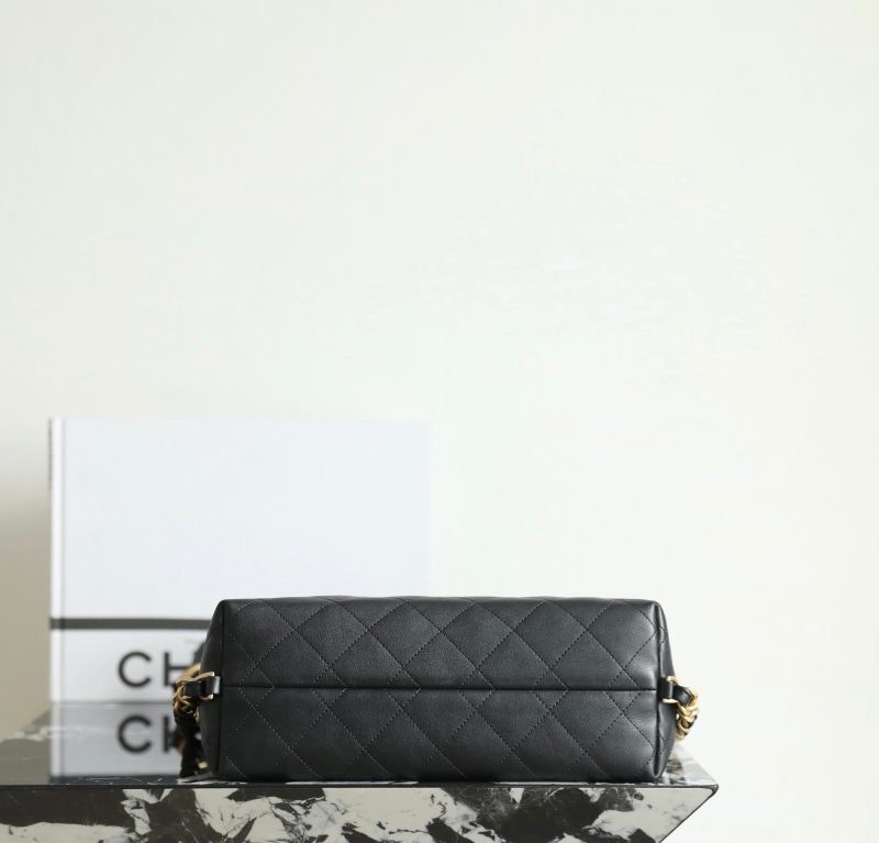 Chanel Hobo Backpack Max Large Black Calfskin