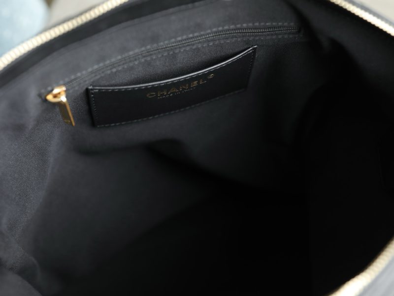 Chanel Hobo Backpack Max Large Black Calfskin