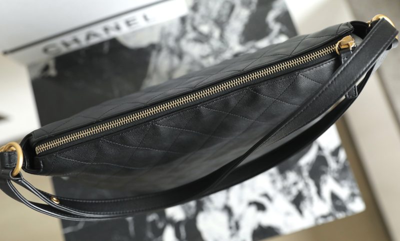 Chanel Hobo Backpack Max Large Black Calfskin