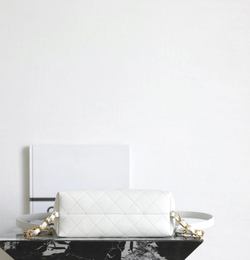 Chanel 25s Hobo Medium Backpack White Calfskin 340203