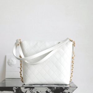 Chanel 25s Hobo Medium Backpack White Calfskin 340203
