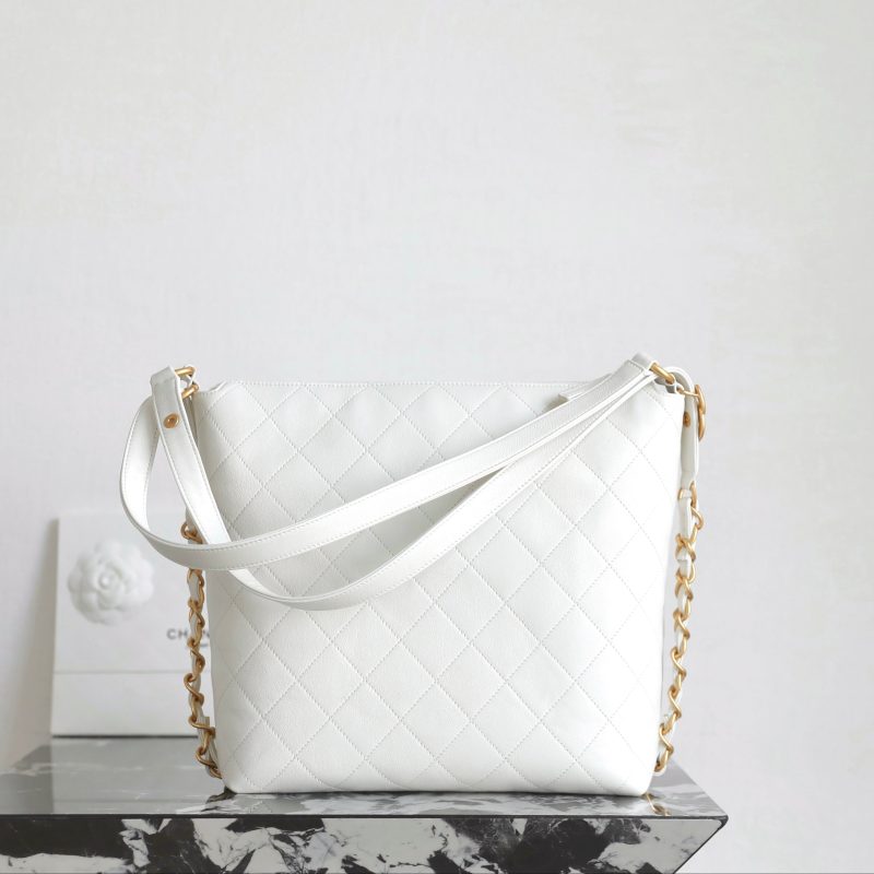 Chanel 25s Hobo Medium Backpack White Calfskin 340203