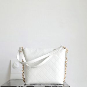 Chanel 25s Hobo Medium Backpack White Calfskin 340203