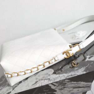 Chanel 25s Hobo Medium Backpack White Calfskin 340203