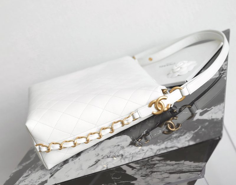Chanel 25s Hobo Medium Backpack White Calfskin 340203