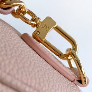 LV Nano Speedy Bag 16 cm Pink White Embossed cowhide GHW