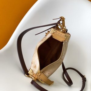 LV M12480 Side Trunk MM Beige Canvas & Cowhide