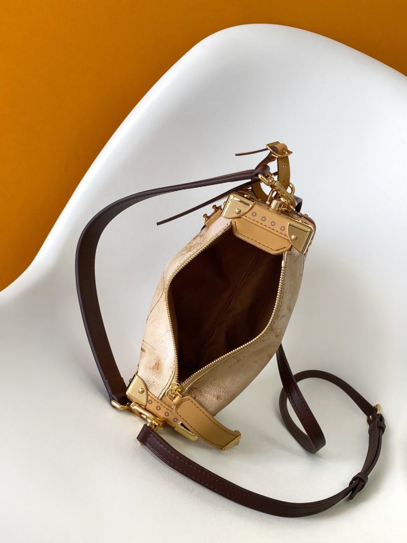 LV M12480 Side Trunk MM Beige Canvas & Cowhide