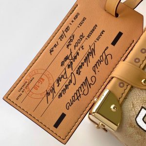 LV M12480 Side Trunk MM Beige Canvas & Cowhide