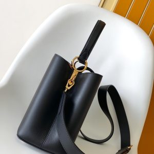 CAPUCINES GM 33CM BLACK GOLD TAURILLON LEATHER 252021