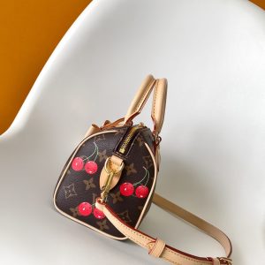 LV x TM Speedy Bandoulière 20cm Brown Monogram Cherry Canvas Cowhide GHW