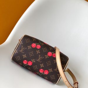 LV x TM Speedy Bandoulière 20cm Brown Monogram Cherry Canvas Cowhide GHW