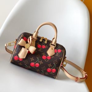 LV x TM Speedy Bandoulière 20cm Brown Monogram Cherry Canvas Cowhide GHW