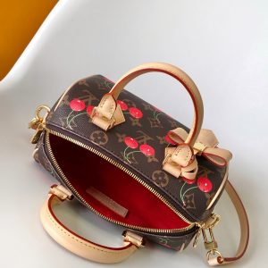 LV x TM Speedy Bandoulière 20cm Brown Monogram Cherry Canvas Cowhide GHW