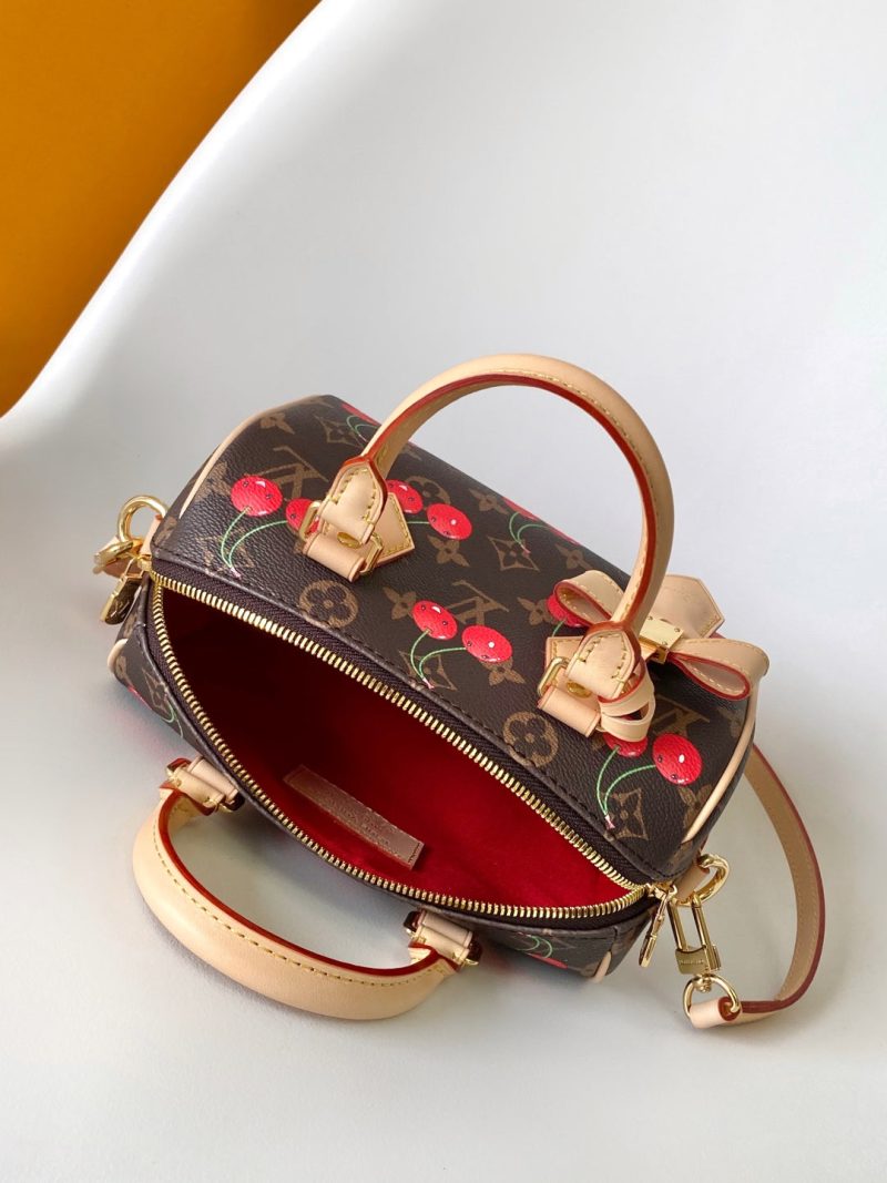 LV x TM Speedy Bandoulière 20cm Brown Monogram Cherry Canvas Cowhide GHW