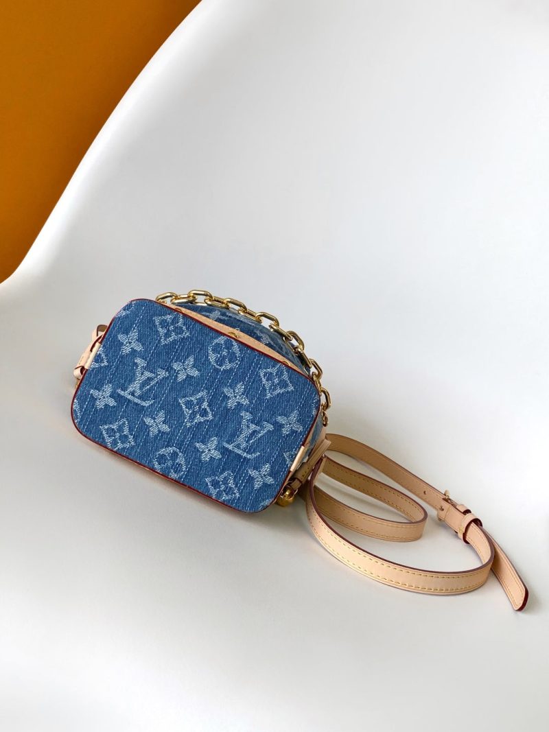 LV Nano Noé Bag Blue Beige Frabic Leather 251719