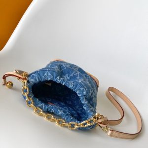 LV Nano Noé Bag Blue Beige Frabic Leather 251719