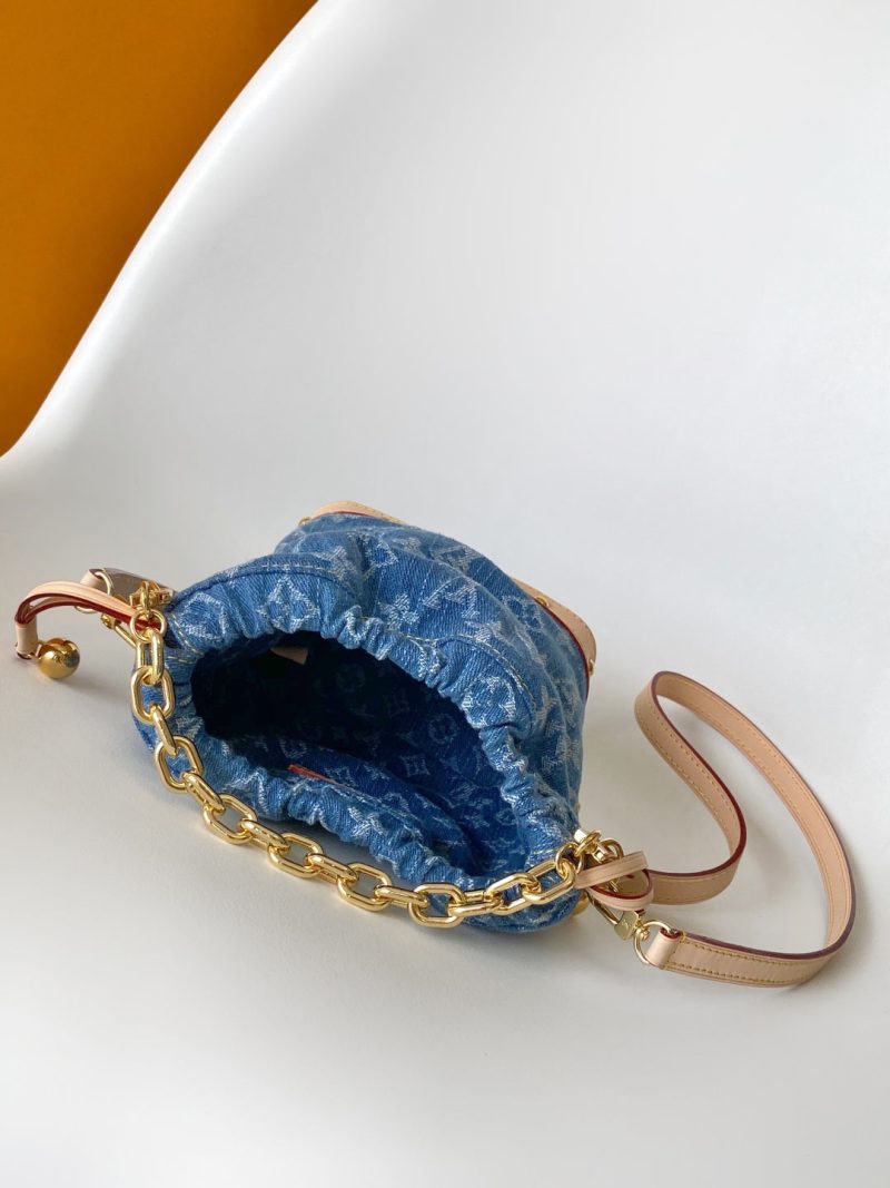 LV Nano Noé Bag Blue Beige Frabic Leather 251719