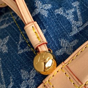 LV Nano Noé Bag Blue Beige Frabic Leather 251719