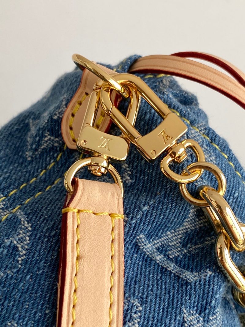 LV Nano Noé Bag Blue Beige Frabic Leather 251719